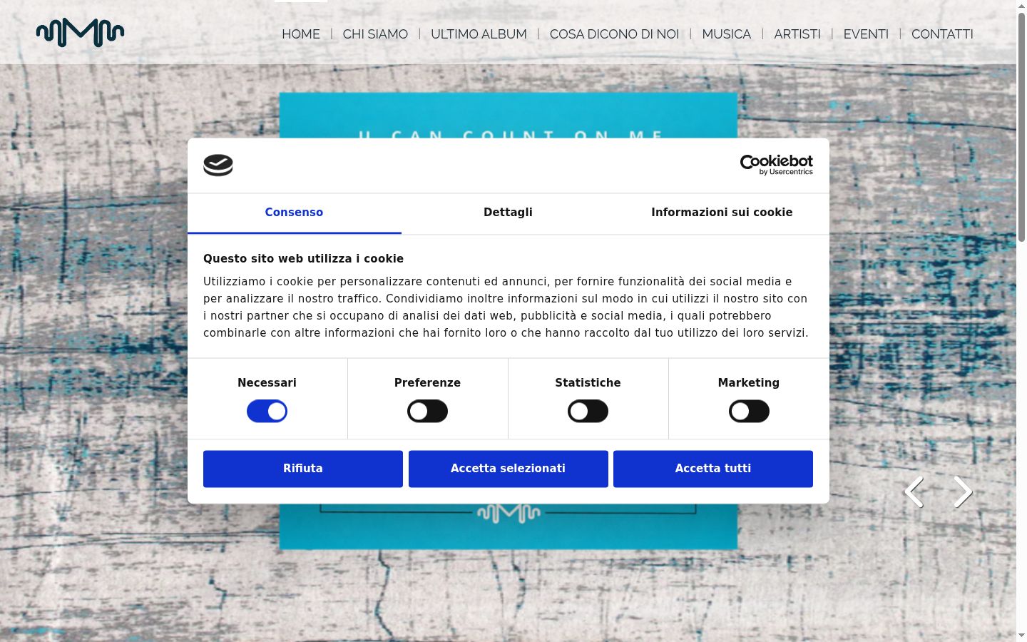 Screenshot of the consent banner shown before any interaction