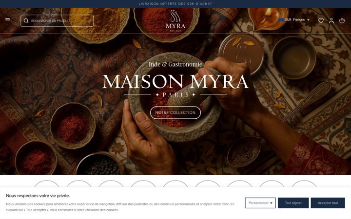 Screenshot of maisonmyra.com