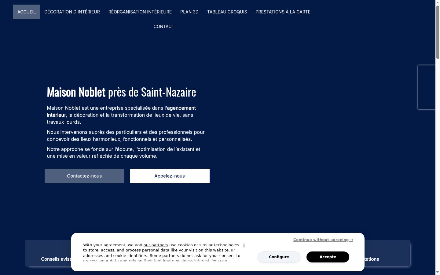 Screenshot del banner di consenso mostrato prima di qualsiasi interazione
