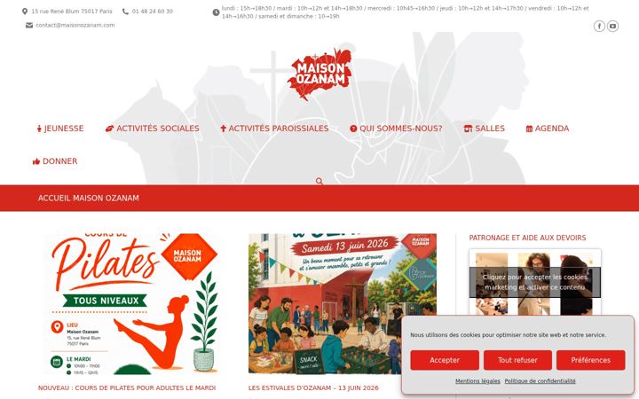 Screenshot of maisonozanam.com