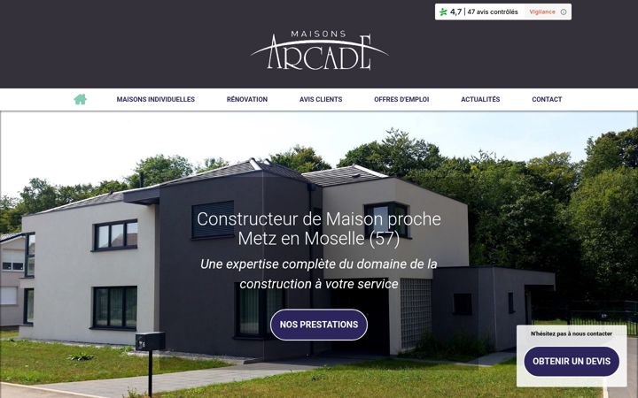 Screenshot of maisons-arcade.fr