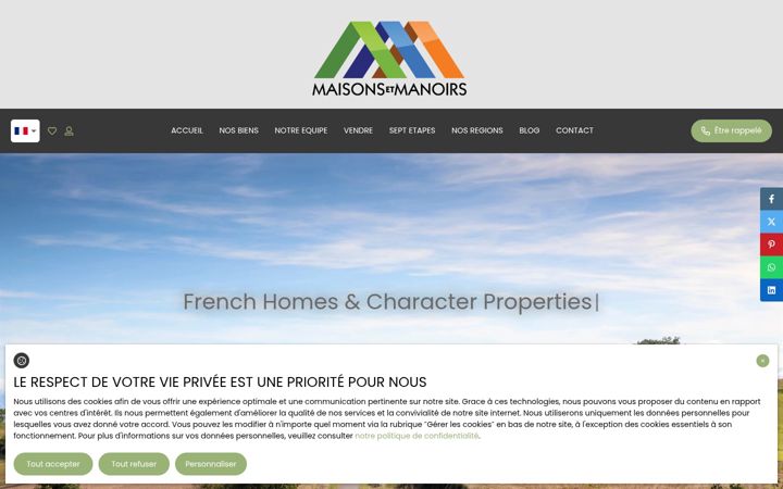 Screenshot of maisonsetmanoirs.com