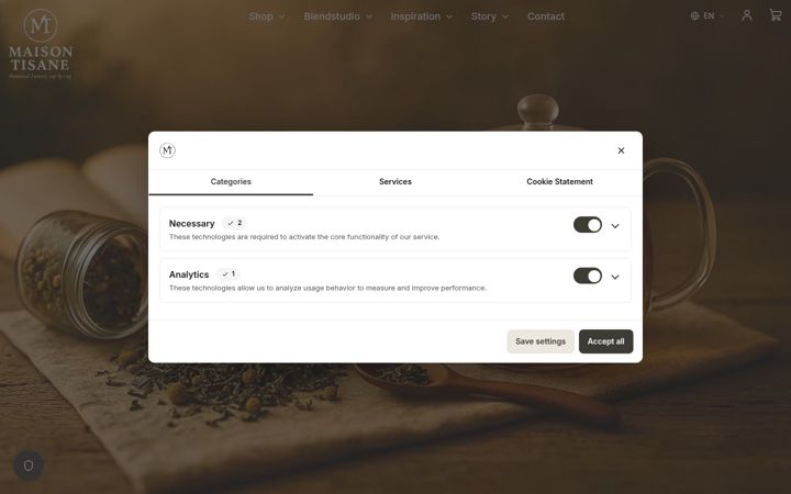Screenshot of maisontisane.nl