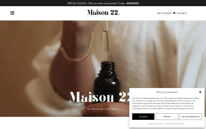 Screenshot of maisonvingtdeux.com