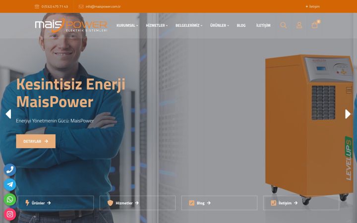 Screenshot of maispower.com.tr