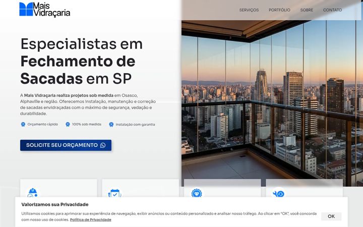 Screenshot of maisvidracaria.com.br