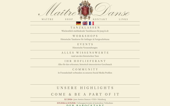 Screenshot of maitre-de-dance.de