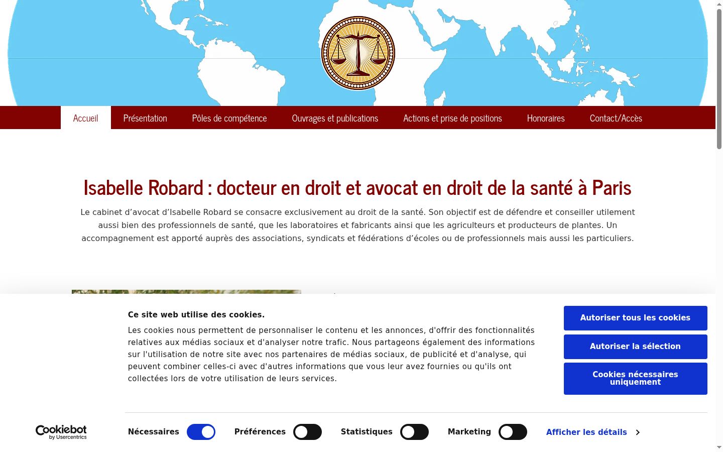 Captura de pantalla del banner de consentimiento mostrado antes de cualquier interacción