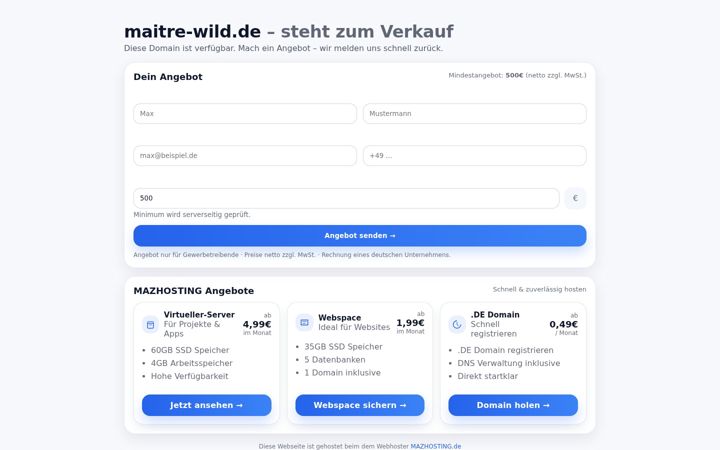 Screenshot of maitre-wild.de