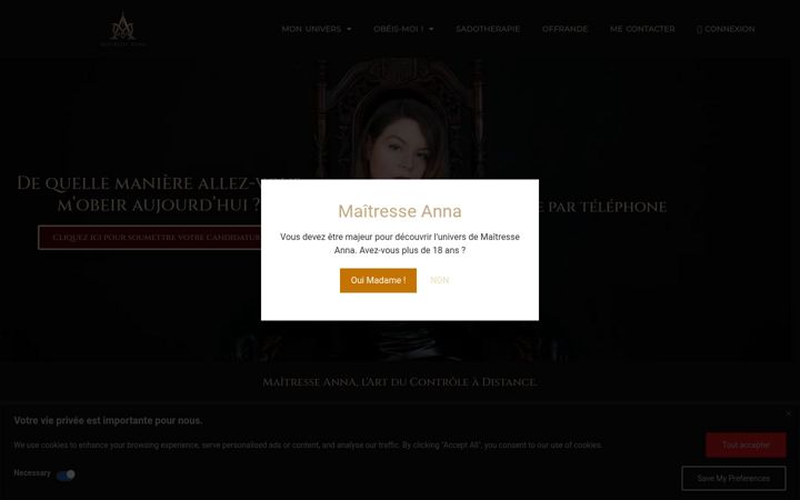 Screenshot of maitresseanna.fr