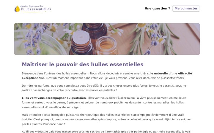 Screenshot of maitriser-les-huiles-essentielles.com