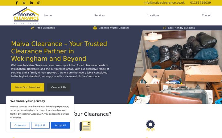 Screenshot of maivaclearance.co.uk