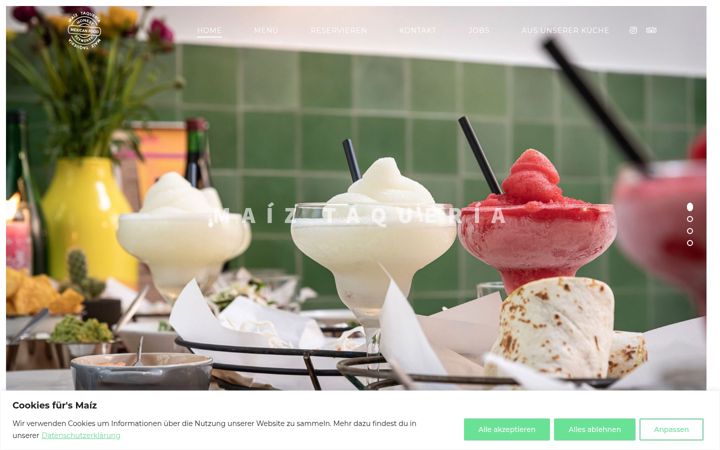 Screenshot of maiztaqueria.com