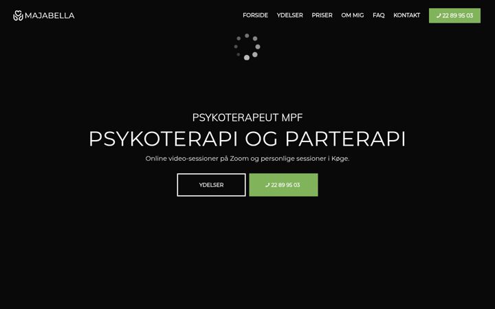 Kuvakaappaus sivustosta majabella.dk
