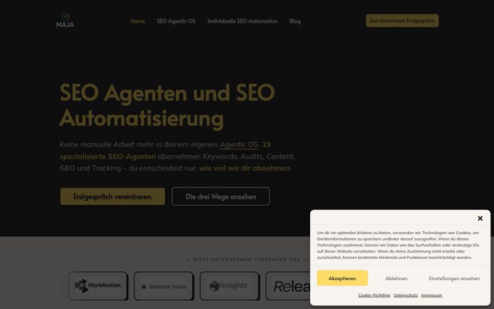 Screenshot of majamarketing.de