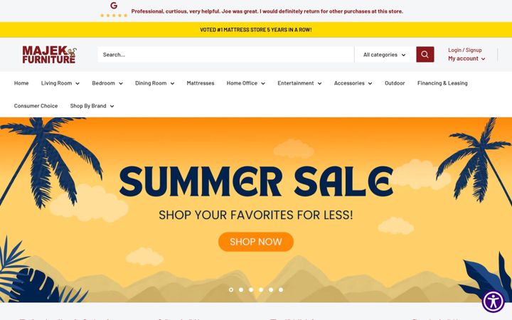 Screenshot of majekfurniture.com