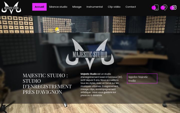Screenshot of majestic-studio.fr