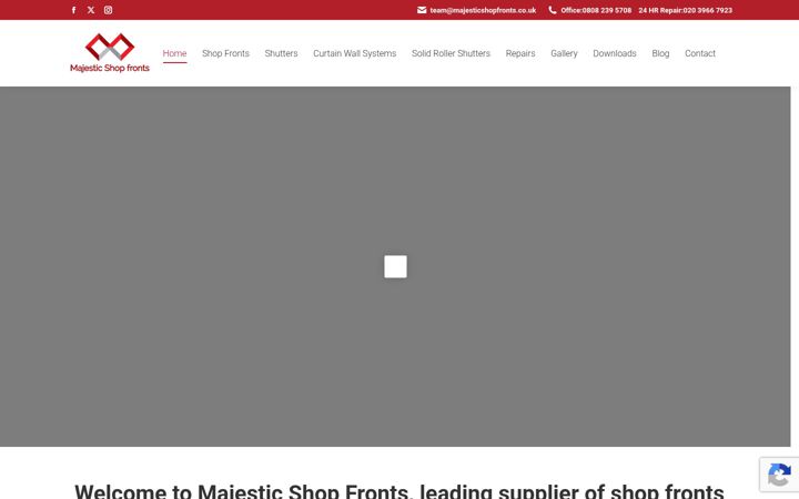 Screenshot of majesticshopfronts.co.uk