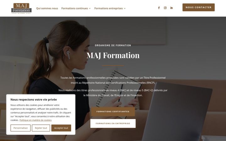 Screenshot of majformation.fr