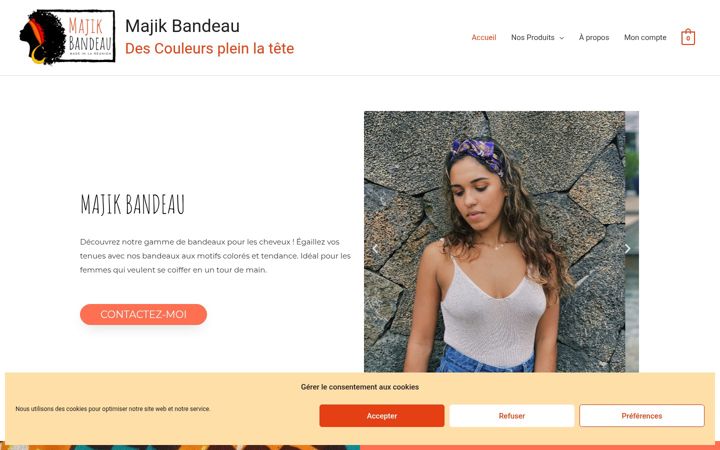 Screenshot of majikbandeau.com