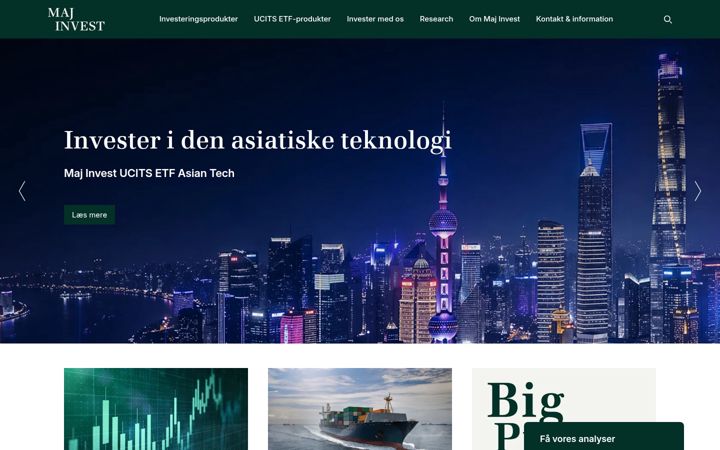 Screenshot di majinvest.dk