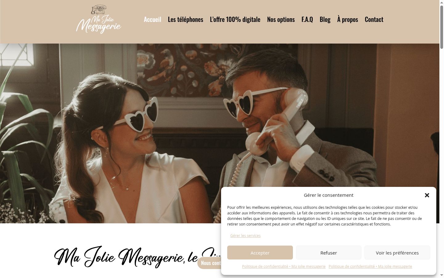 Screenshot of the consent banner shown before any interaction