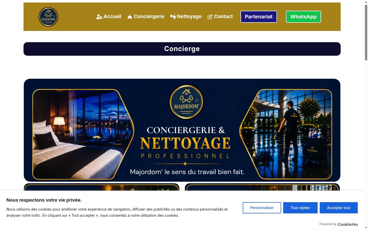 Screenshot del banner di consenso mostrato prima di qualsiasi interazione