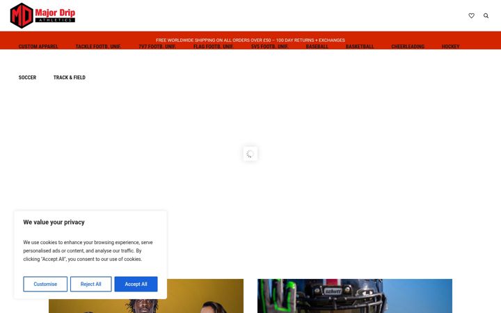 Screenshot of majordripathletics.com