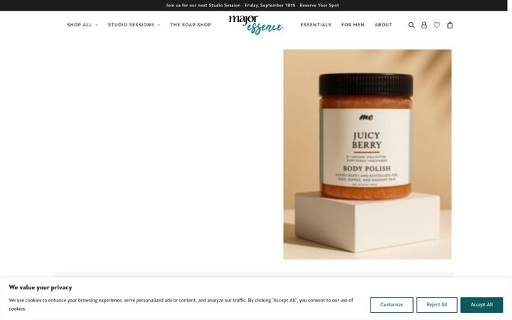 Screenshot of majoressence.com