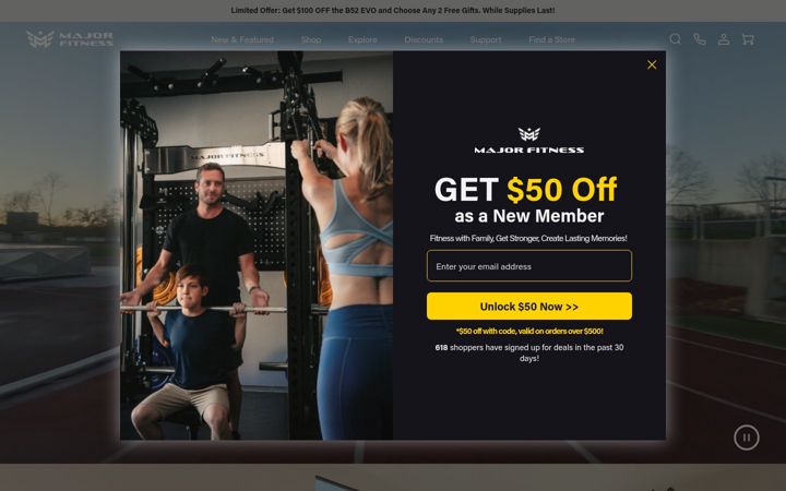 Screenshot of majorfitness.com
