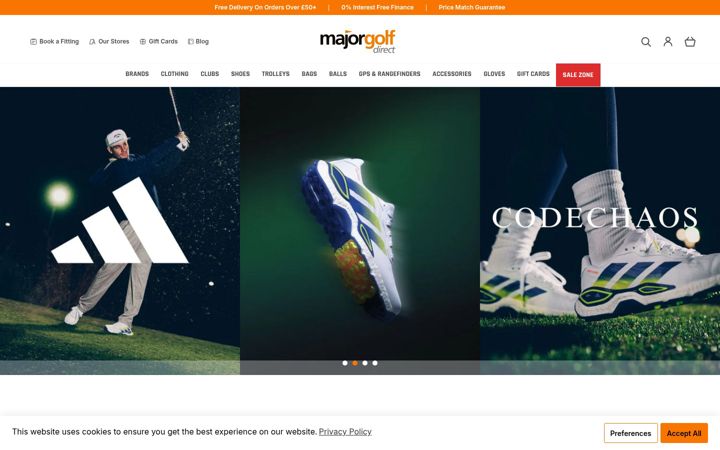 Screenshot von majorgolfdirect.com