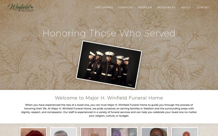 Screenshot of majorhwinfieldfh.com