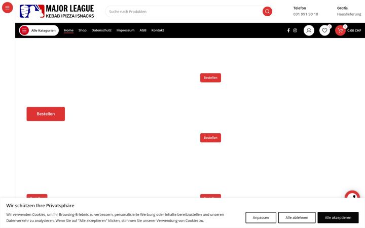 Screenshot of majorleaguekebab.ch