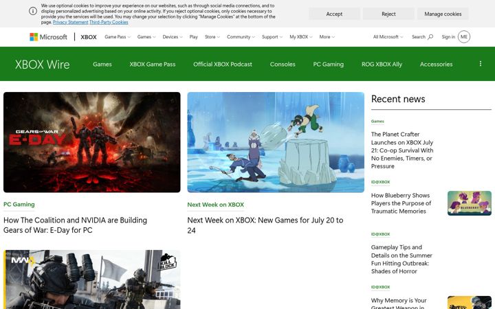 Screenshot of majornelson.com