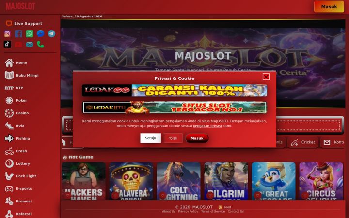 Screenshot of majoslot.org
