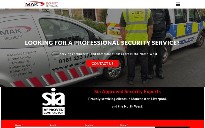 Screenshot of mak-security.co.uk