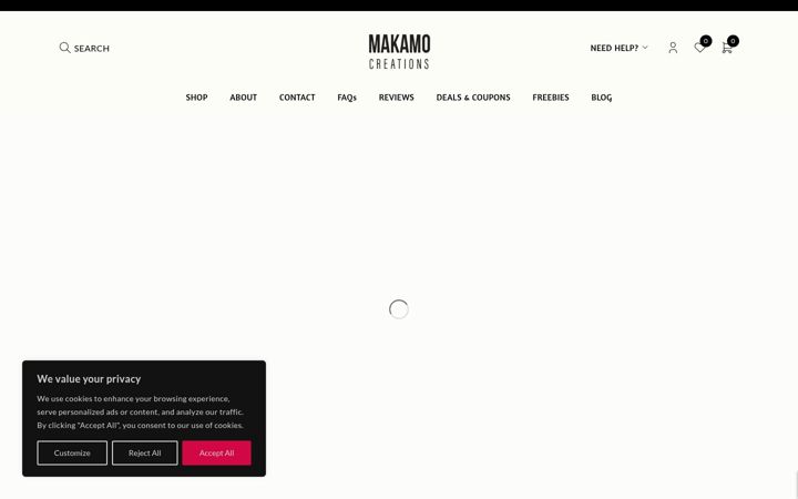 Screenshot of makamocreations.com