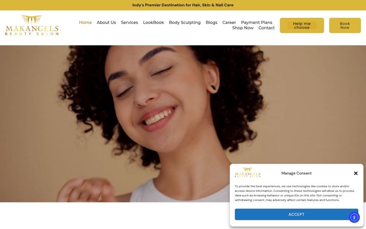 Screenshot of makangelsbeauty.com