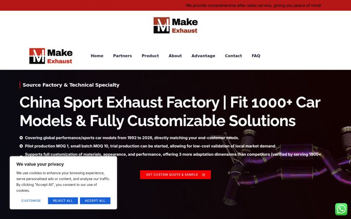 Screenshot of make-exhaust.com