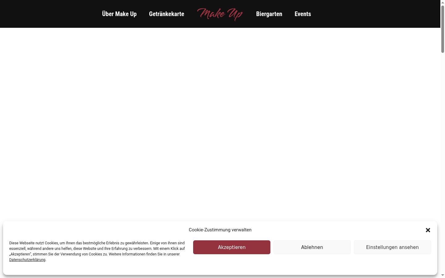 Captura de ecrã do banner de consentimento apresentado antes de qualquer interação