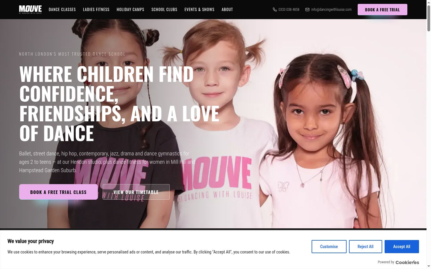 Screenshot of the consent banner shown before any interaction