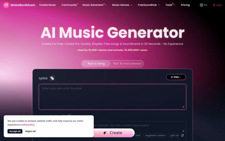 Screenshot of makebestmusic.com