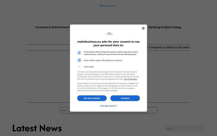 Screenshot of makebusiness.eu