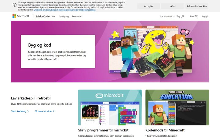 Screenshot von makecode.com