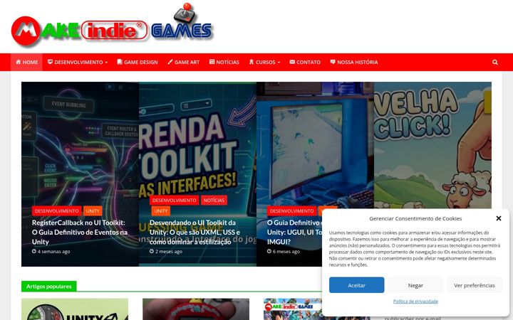Screenshot of makeindiegames.com.br