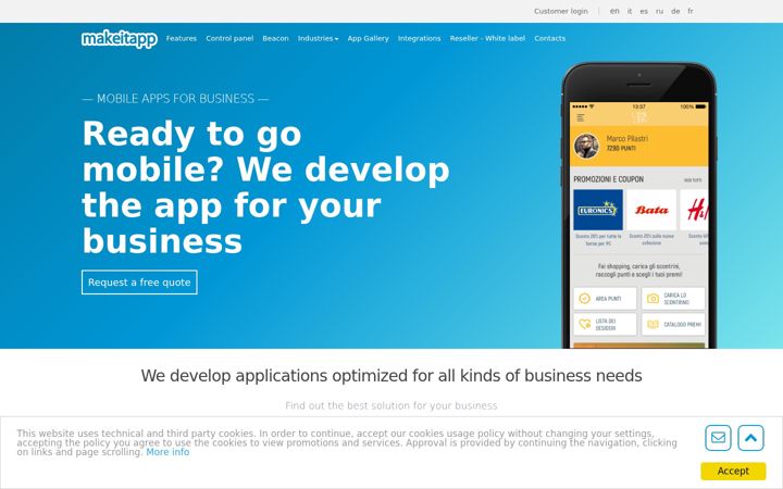 Screenshot of makeitapp.com
