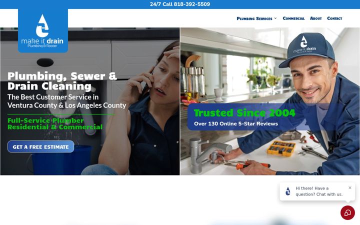 Screenshot of makeitdrainplumbingrooter.com