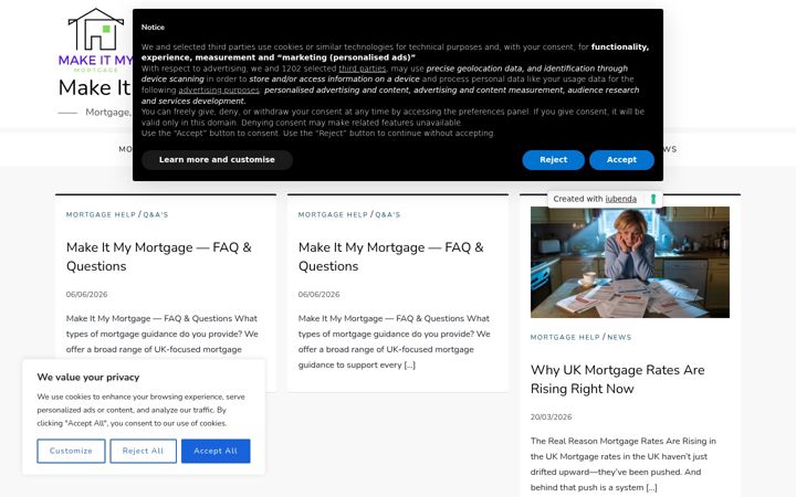Screenshot of makeitmymortgage.co.uk