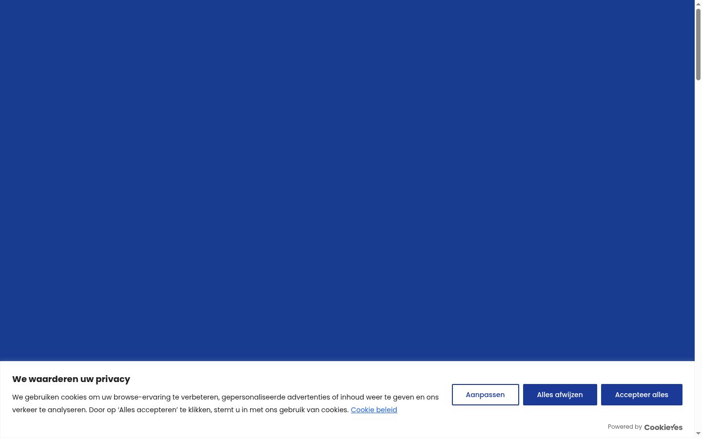 Screenshot del banner di consenso mostrato prima di qualsiasi interazione