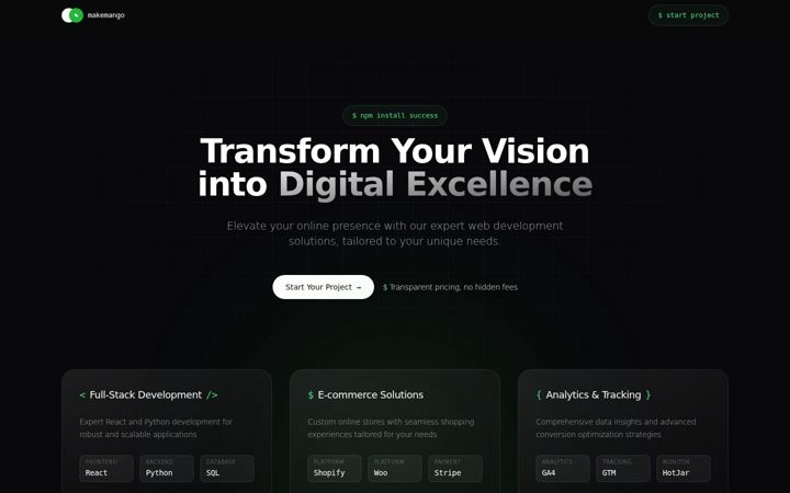 Screenshot of makemango.com
